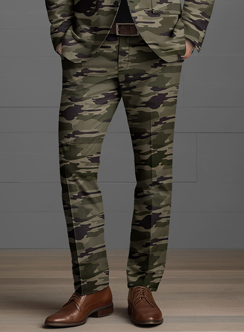 Green Stretch Camo Pants