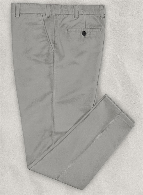 Gray Feather Cotton Canvas Stretch Chino Pants