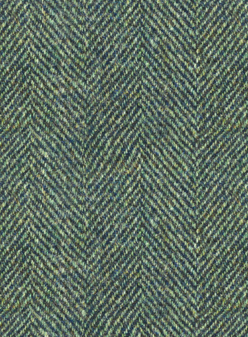 Harris Tweed Wide Herringbone Green Pants