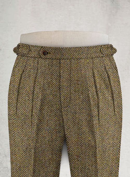 Harris Tweed Hebridean Brown Herringbone Highland Trousers