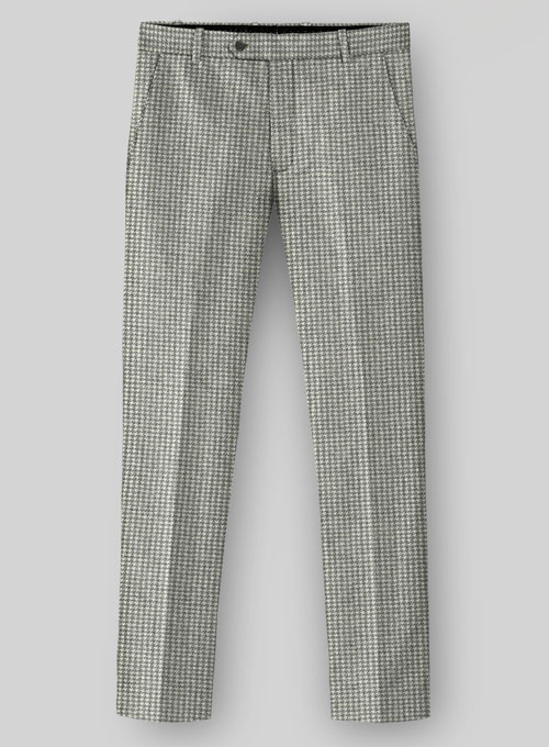 Houndstooth Light Gray Tweed Pants