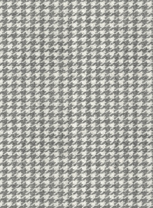 Houndstooth Light Gray Tweed Pants