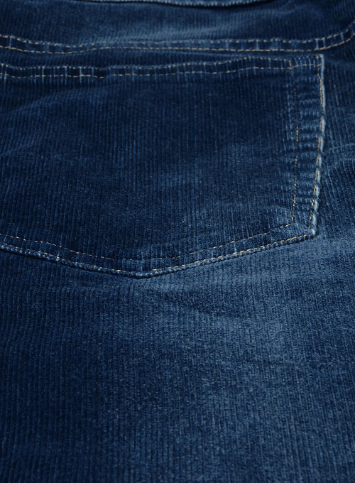 Indigo Corduroy Stretch Jeans - Treated Hard Wash