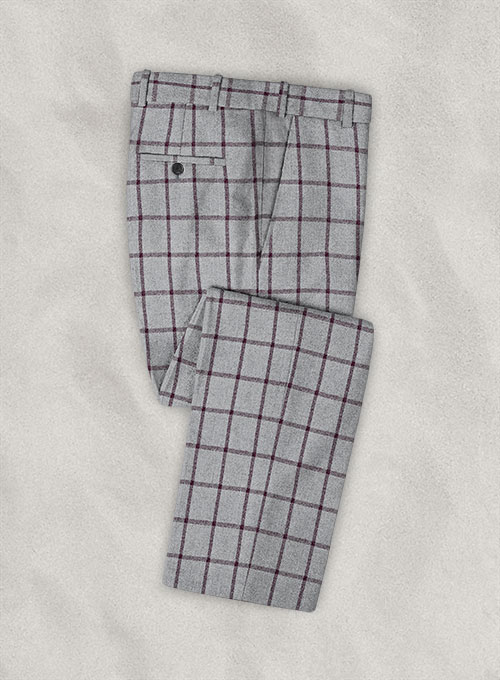 Italian Oduri Gray Checks Tweed Pants