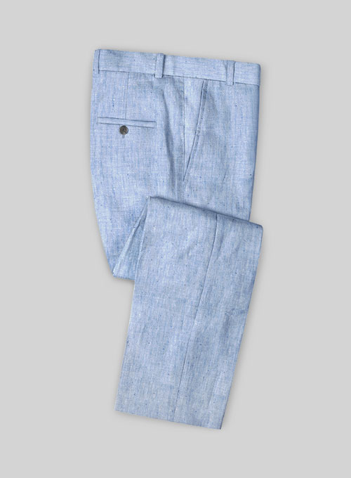 Italian Sky Blue Linen Pants