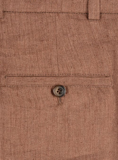 Italian Brown Twill Linen Pants