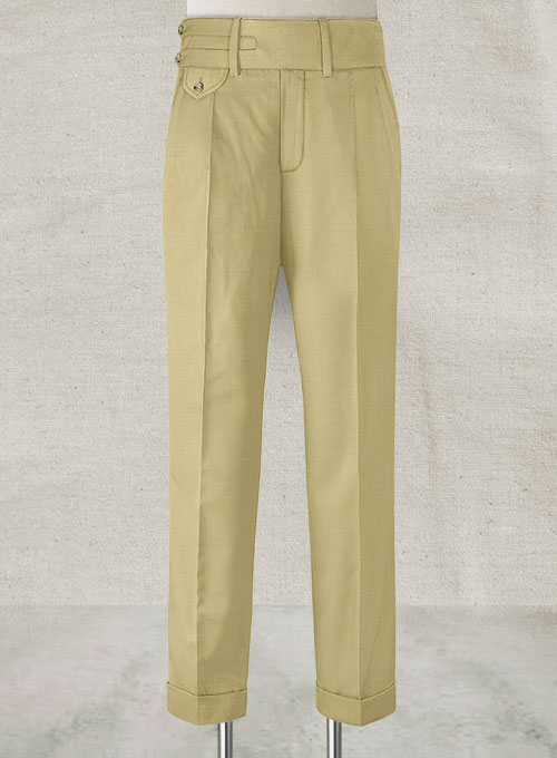 Khaki Double Gurkha Wool Trousers