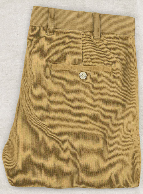 Khaki Stretch Corduroy  Trousers