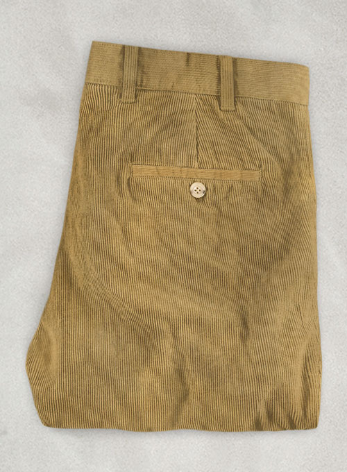 Khaki Stretch Corduroy Pants