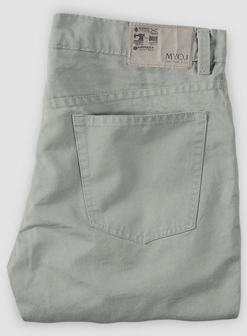 Light Gray Feather Cotton Canvas Stretch Jeans