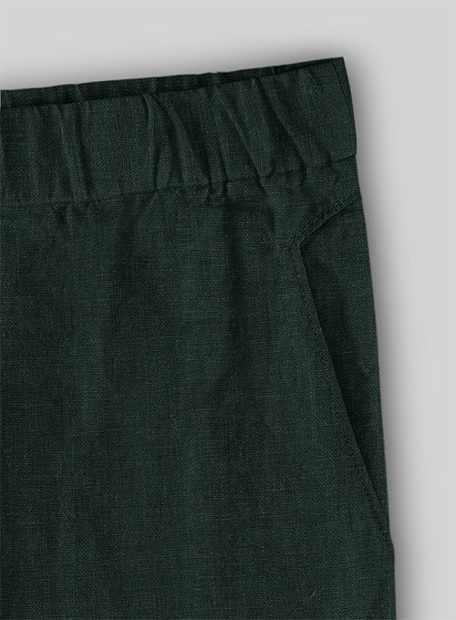 Easy Pants Martini Green Pure Linen