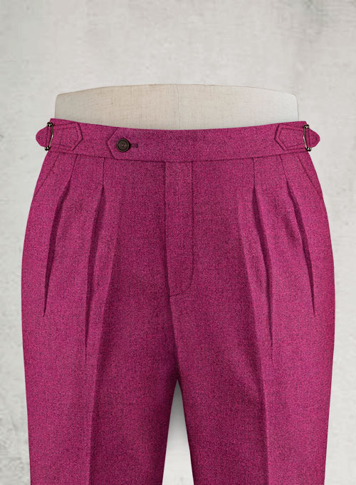 Melange Bubble Pink Highland Tweed Trousers