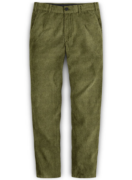 moss green trousers