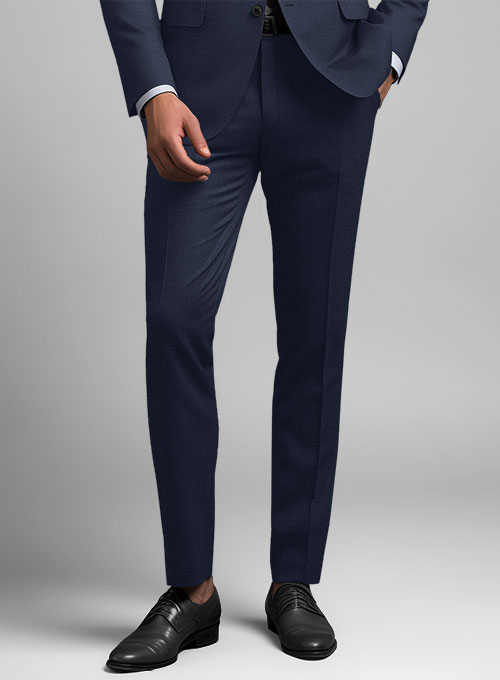 Napolean Birdseye Royal Blue Wool Pants