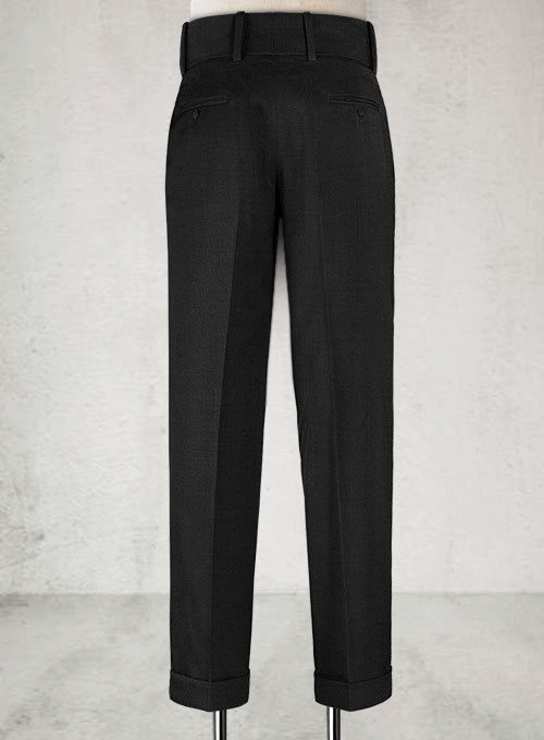 Napolean Black Double Gurkha Wool Trousers