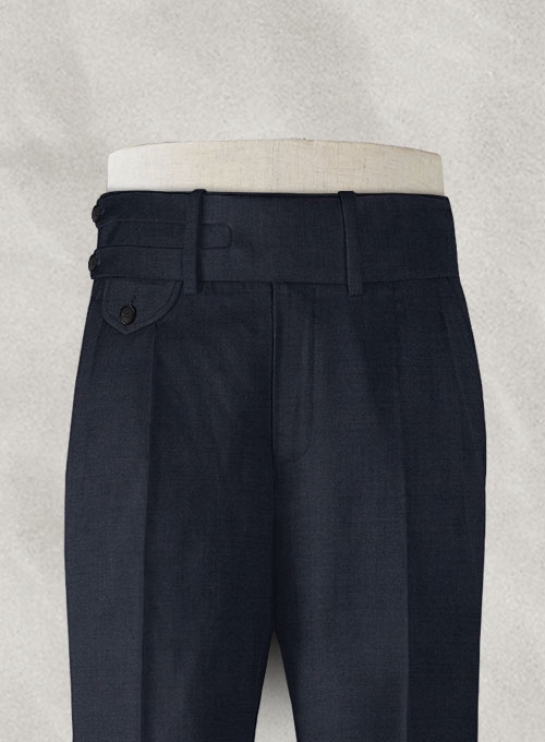 Napolean Dark Blue Double Gurkha Wool Trousers