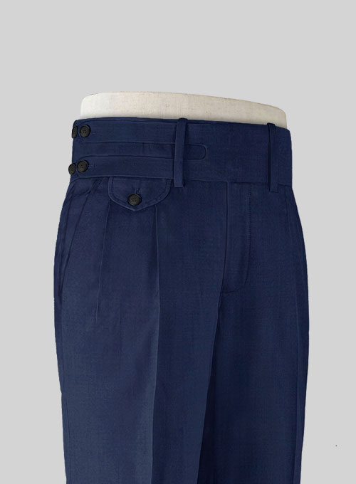 Napolean Bottle Blue Double Gurkha Wool Trousers