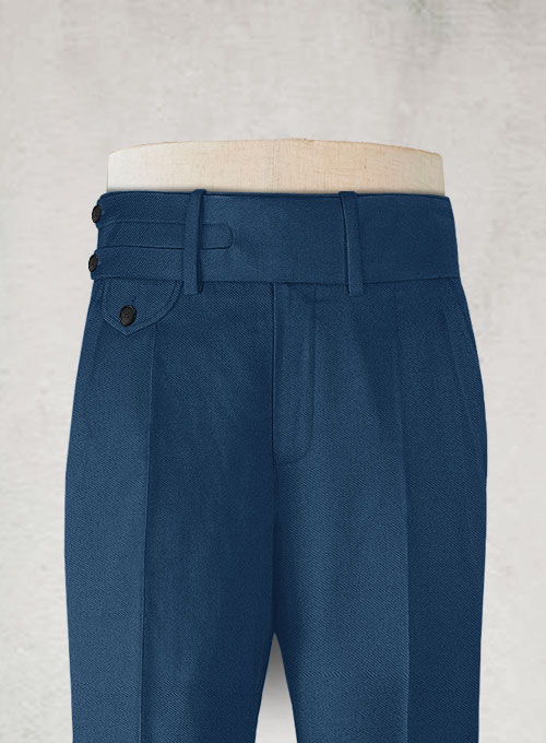 Napolean Casa Blue Double Gurkha Wool Trousers