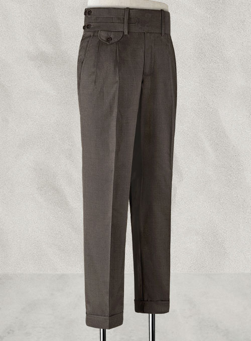 Napolean Dark Brown Double Gurkha Wool Trousers