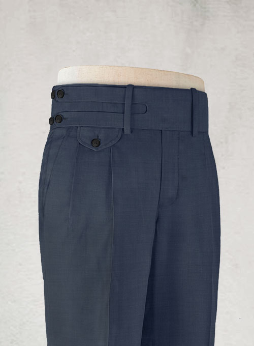 Napolean Highball Blue Double Gurkha Wool Trousers