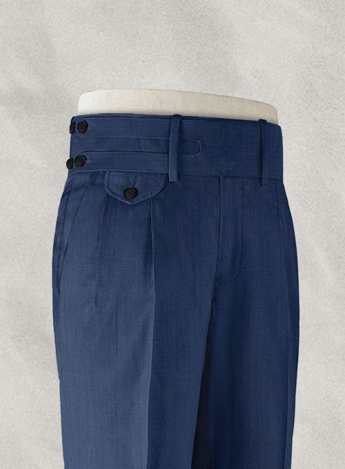 Napolean Persian Blue Double Gurkha Wool Trousers