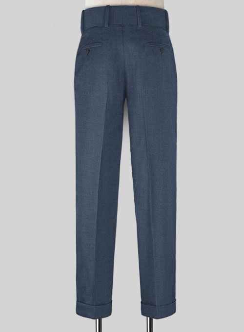 Napolean Slate Blue Double Gurkha Wool Trousers