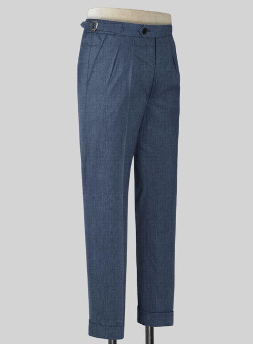 Napolean Stretch Imperial Blue Highland Wool Trousers