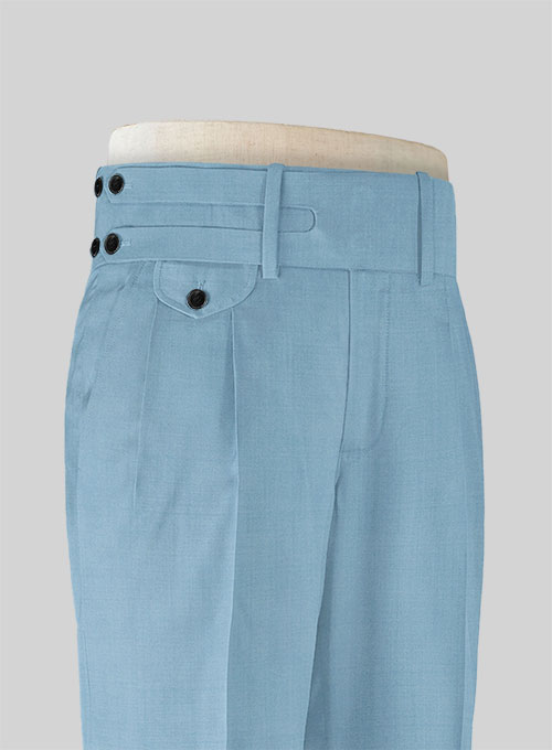 Napolean Taj Blue Double Gurkha Wool Trousers