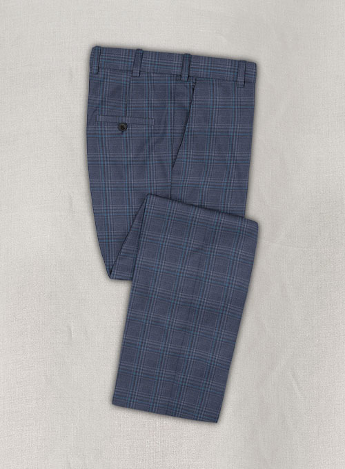 Napolean Tartan Blue Wool Pants