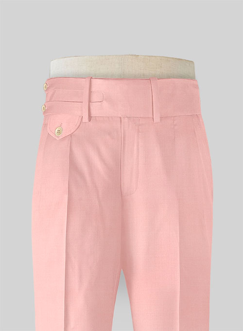 Napolean Runway Pink Double Gurkha Wool Trousers