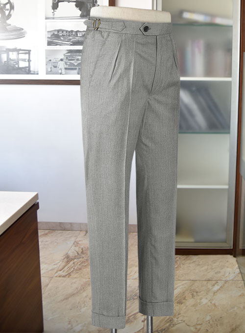 Napolean Stretch Gray Highland Wool Trousers