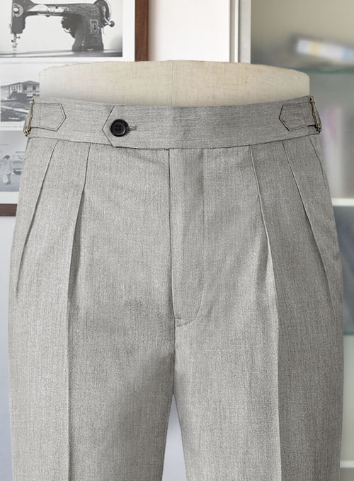 Napolean Stretch Gray Highland Wool Trousers