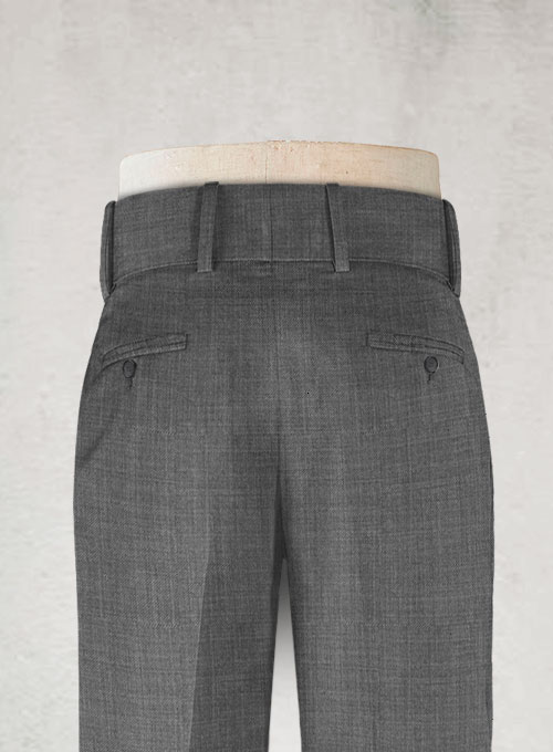 Napolean Sharkskin Gray Double Gurkha Wool Trousers