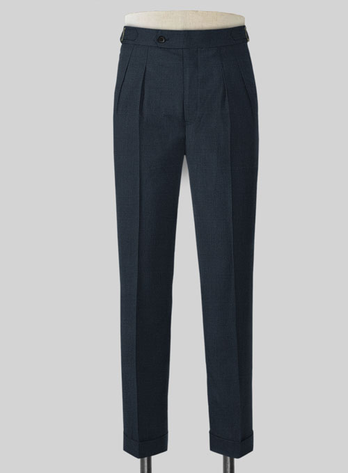 Napolean Stretch Sailor Blue Highland Wool Trousers