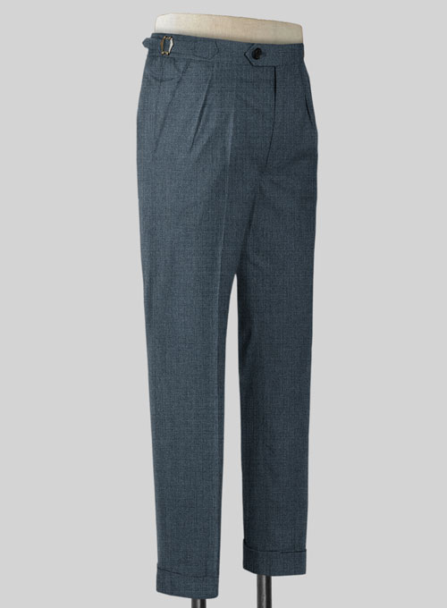 Napolean Stretch Pacific Blue Highland Wool Trousers