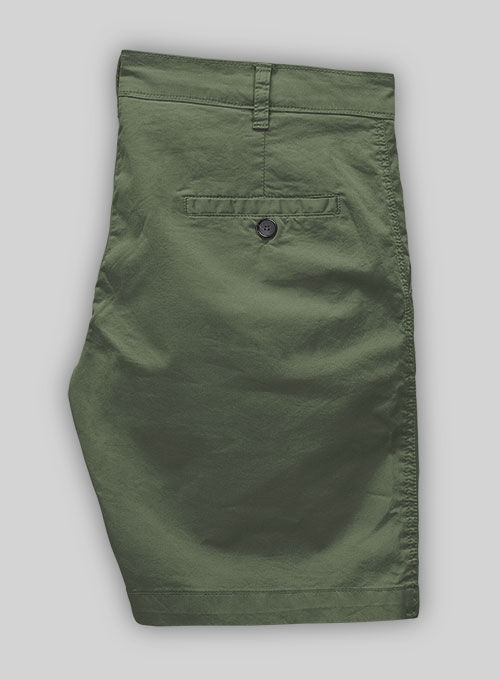 Olive Green Cotton Shorts