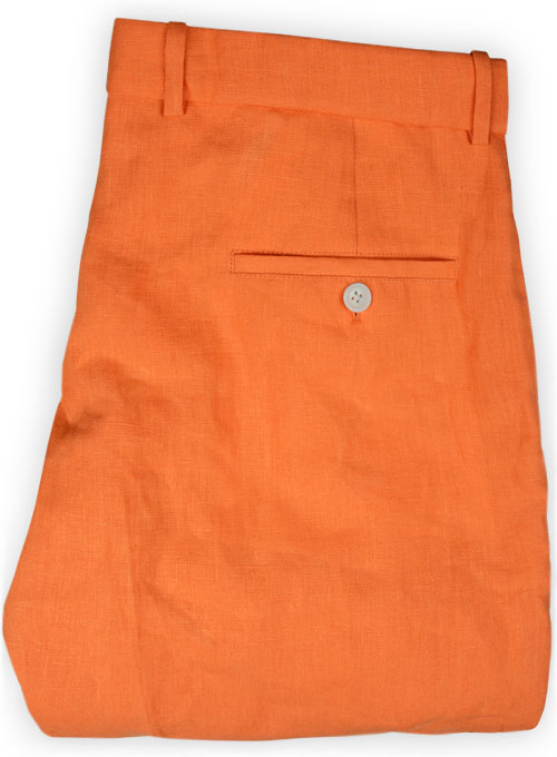 orange linen pants