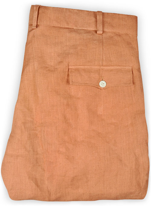 orange linen pants