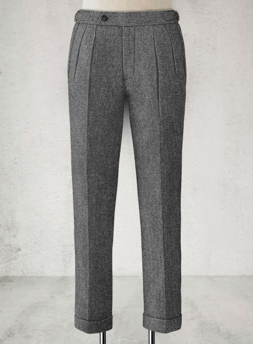 Rope Weave Gray Highland Tweed Trousers