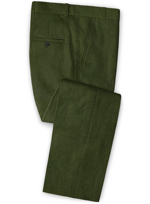 olive green linen pants