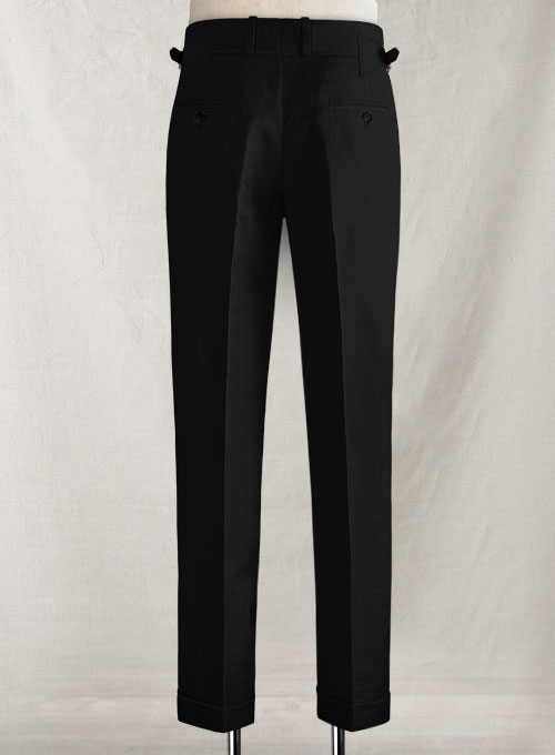 Safari Black Cotton Linen Heritage Trousers