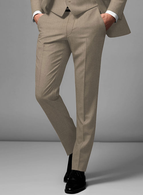 Scabal Boston Khaki Wool Pants