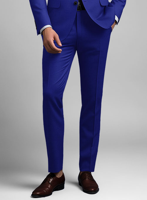 Scabal Cobalt Blue Wool Pants