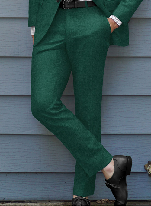 Scabal Oslo Green Wool Pants