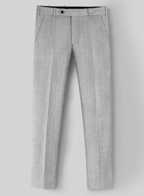 Scabal Worsted Light Gray Wool Pants