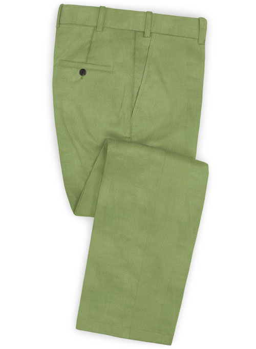 Sea Green Cotton Stretch Pants : Made To Measure Custom Jeans For Men ...
