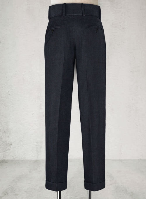 Sharkskin Blue Double Gurkha Wool Trousers