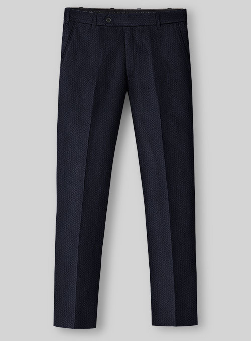 Solbiati Deep Blue Seersucker Pants