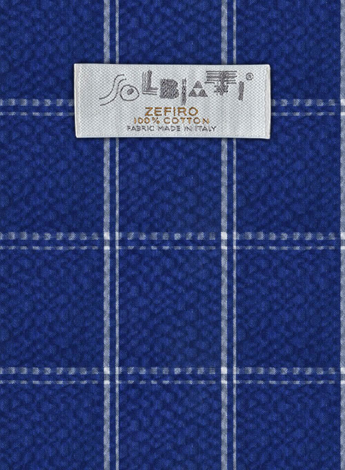 Solbiati Cobalt Blue Checks Seersucker Pants