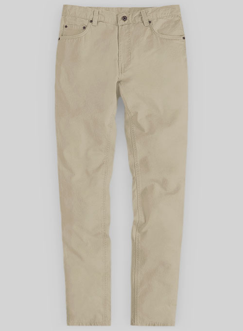 Sand Feather Cotton Canvas Stretch Jeans